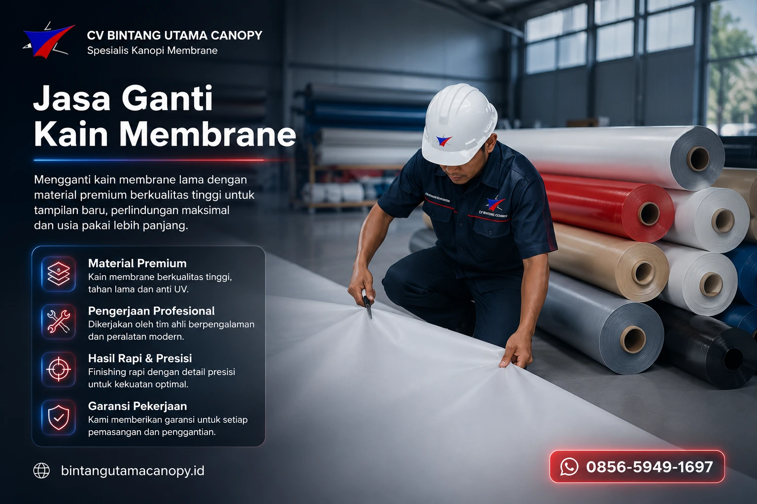 Layanan Jasa Ganti Kain Canopy Membrane Profesional