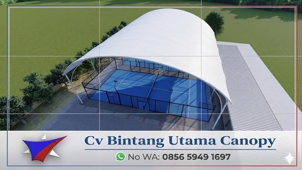 Pemasangan Canopy Membrane Jakarta Lapangan Padel Tampak Atas